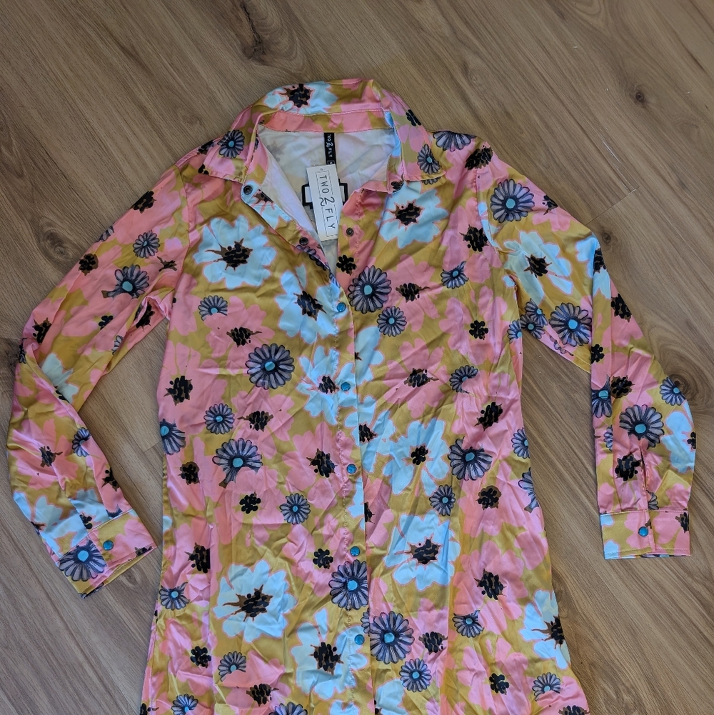 Hippie Cowgirl Floral Pink and Yellow Dress